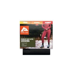 Womens Seamless Base Layer Thermal Legging Ozark Trail Large Black Warmer Winter
